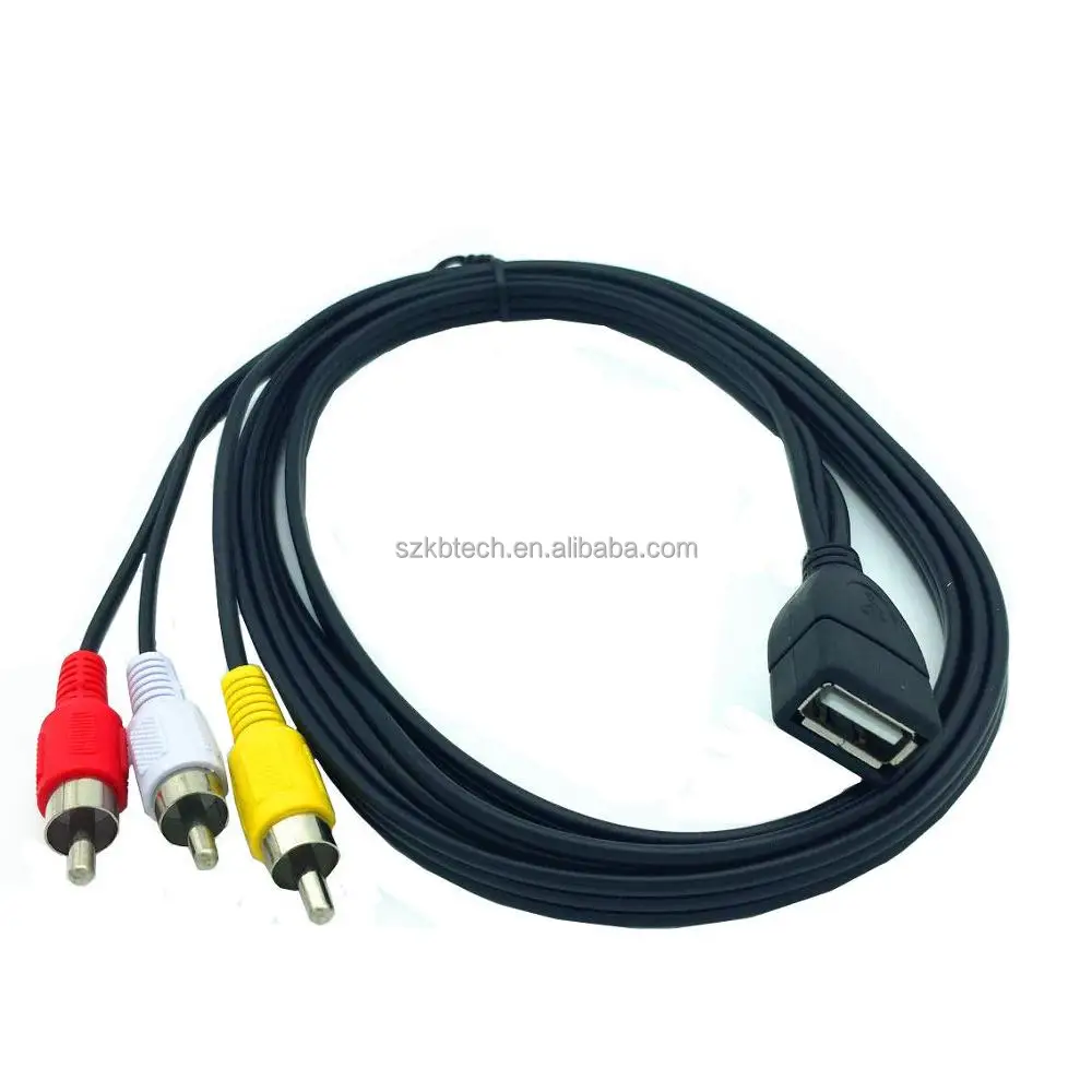 USB 2,0 A мама к 3 RCA Phono AV кабель свинцовый PC TV Aux аудио видео адаптер