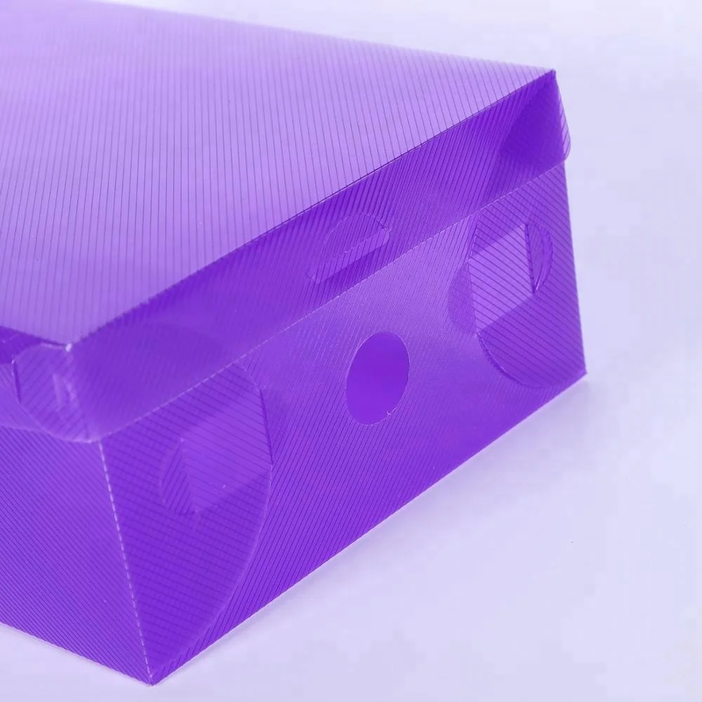 Hot sale promotional colorful transparent square plastic PP clear shoe box