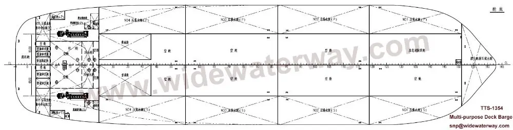 TTS-1354 5000t forward landing ramp deck barge sale