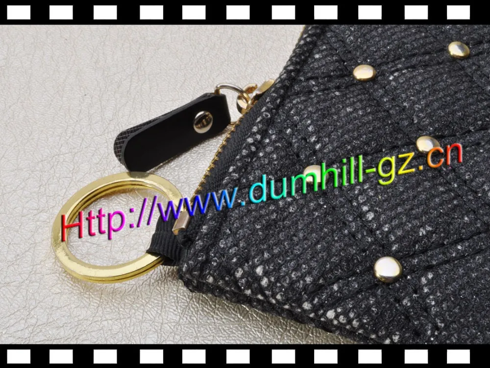 Felt coin purse zip around with key chain
