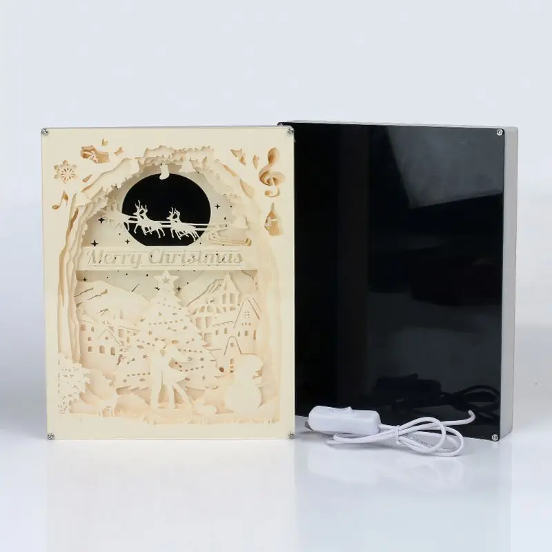 Special design led paper cut shadow light boxes