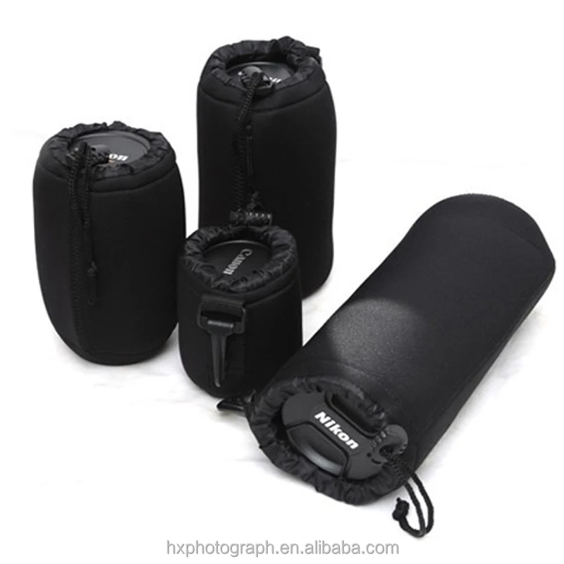 Бесплатный образец, Черный Неопреновый материал, сумка для объектива камеры, четыре размера