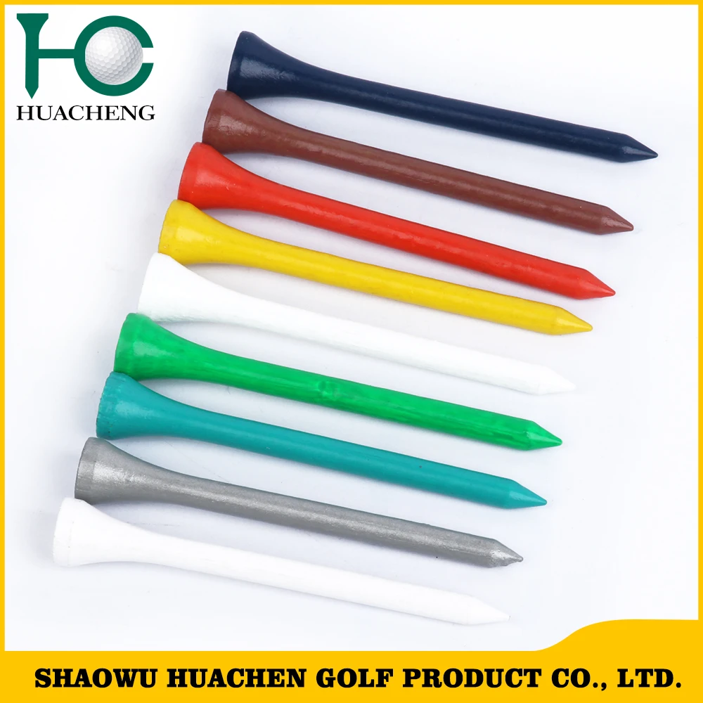 Pantone neon bright colors bamboo/wooden plain golf tees