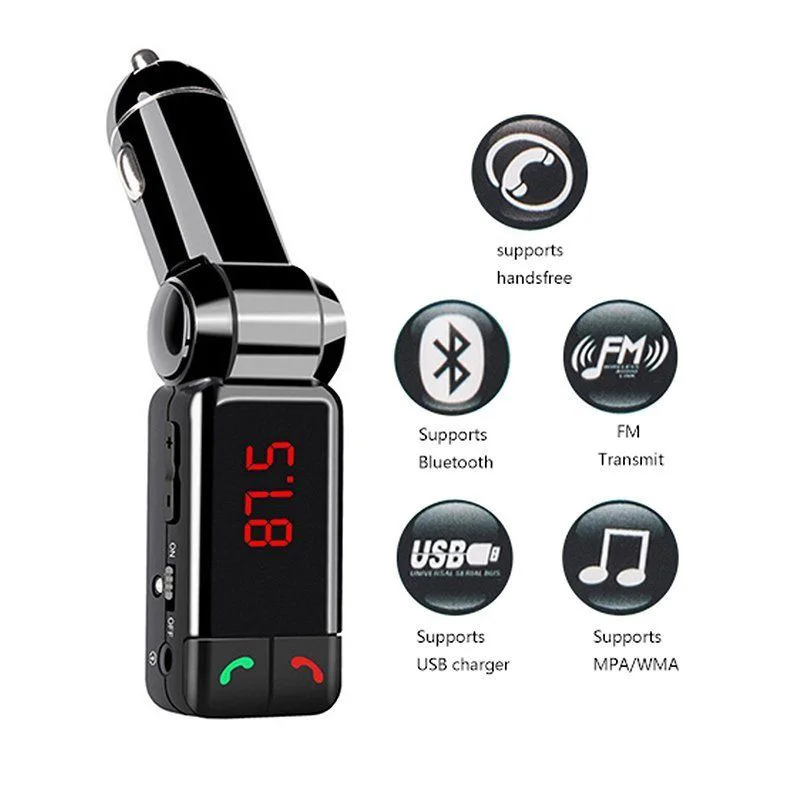 2020 Factory price BC06 LCD Blue tooth Car Kit MP3 FM Transmitter SD USB Charger Car Kit MP3 FM Transmitter SD USB Charger
