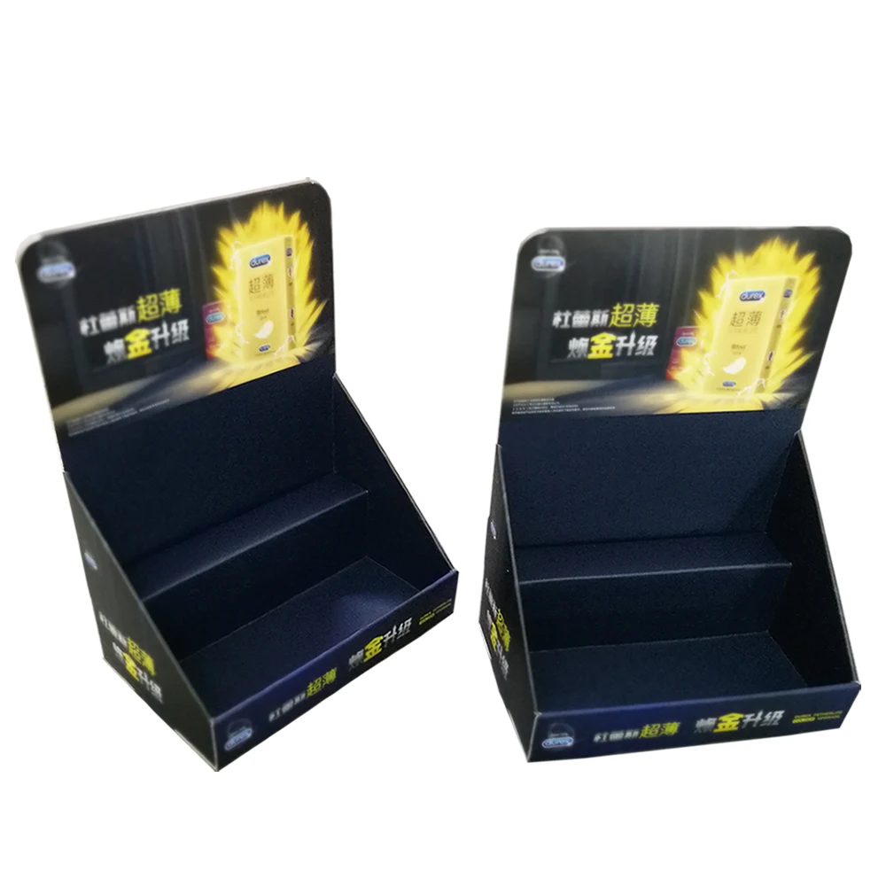 Supermarket Display Foldable cosmetic  Paper Box Shelf Ready Packing Box  Condom display box