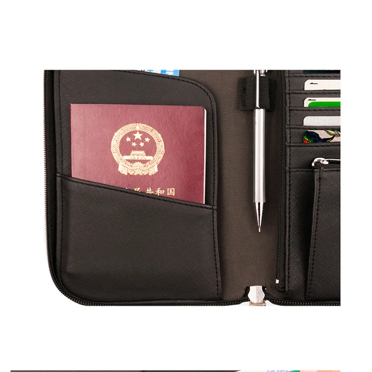 
Borsa sportiva Custom Personalized Family Luxury Travel Wallet Rfid Pu Leather Passport Holder 