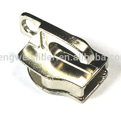 Nylon non lock zipper metal slider only zip head without puller new design for garment