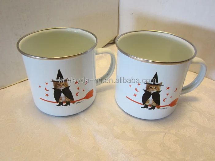 High Quality Bright Color Promotional Enamel Camping Mug