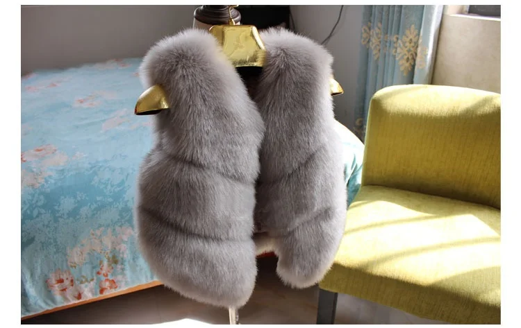 Newest kids fur vest children waistcoats baby girls vest