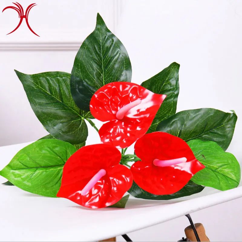 Factory supply for Artificial Flower Wholesale Anthurium in Bangkok Cheap flowers Home Decoration Flowers