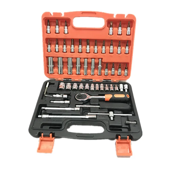 53 bit socket hex key wrenches universal joint extension bar spinner handle household hand tool set