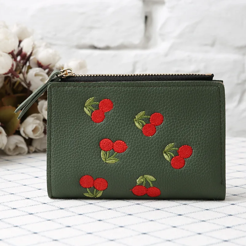 2019 New Style Hot-selling PU Leather Wallet For Women Fashional Lady Purse Cherry design