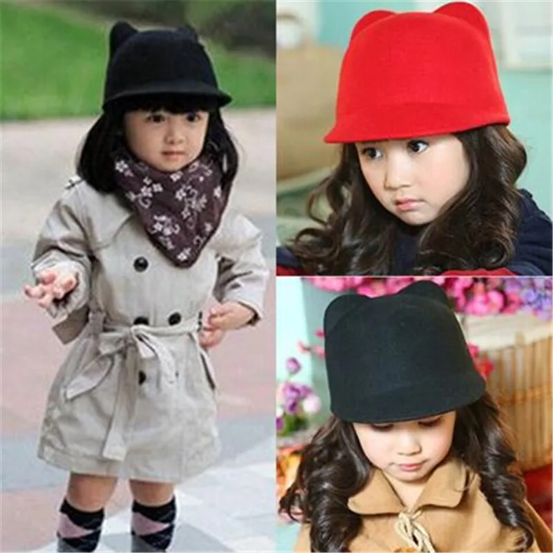 2015 new children s woolen fedora hat Orecchiette equestrian cap visor chapeu masculino 9 colors
