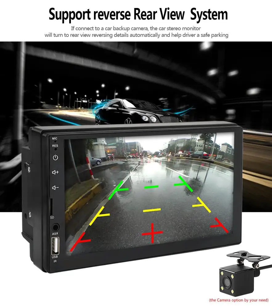 Double din car radio 7inch 2 din car stereos MP5 Player support mirror link BT Auto Radio