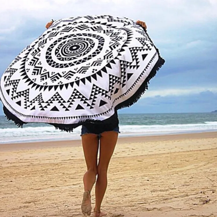 Microfiber Round Beach Towel Mandala Roundie Throw Blanket Beach, Round Beach Blanket