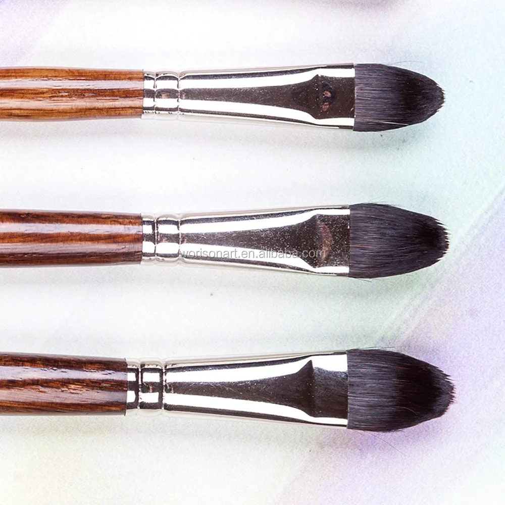 High Quality Artist 737FB Oval Head Squirrel Hair Wooden Handle Brush Pen for Art Supplies Watercolor Acrylic Paint Brush