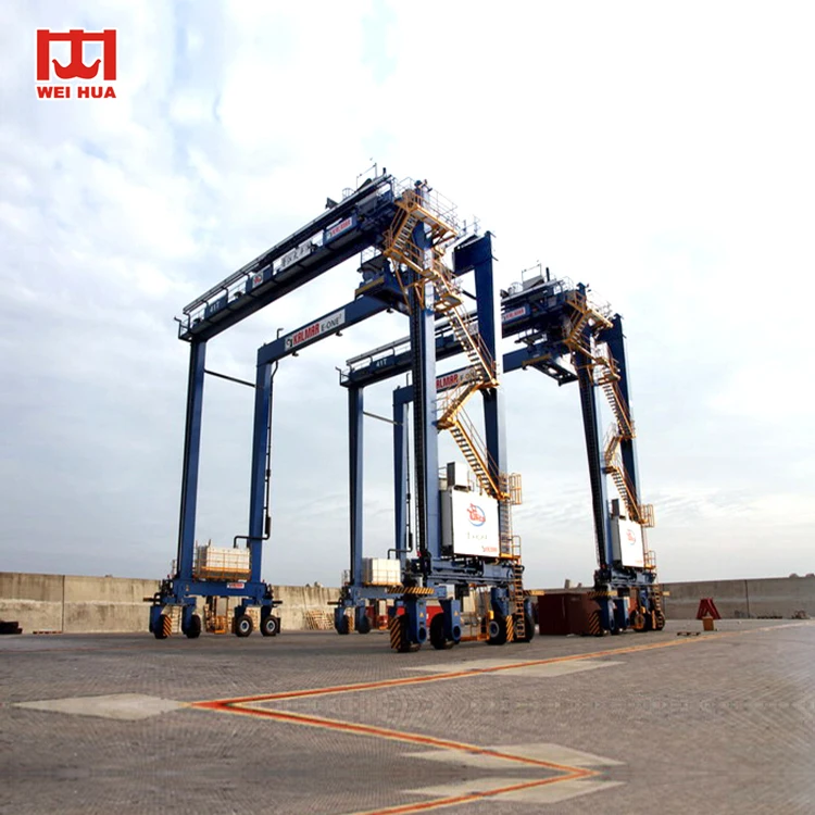 Портовый контейнерный подъемный 30 тонн 40 50 60 RTG кран с резиновым шинами Портальный Кран