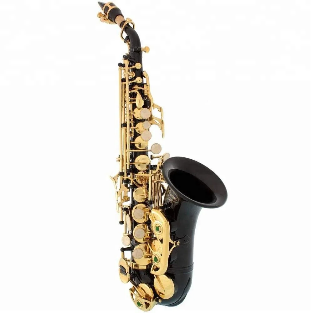 
Accept OEM Dasheng Music DSSC-711BG Black Body And Gold Keys Chinese Curved Saxophone Soprano 