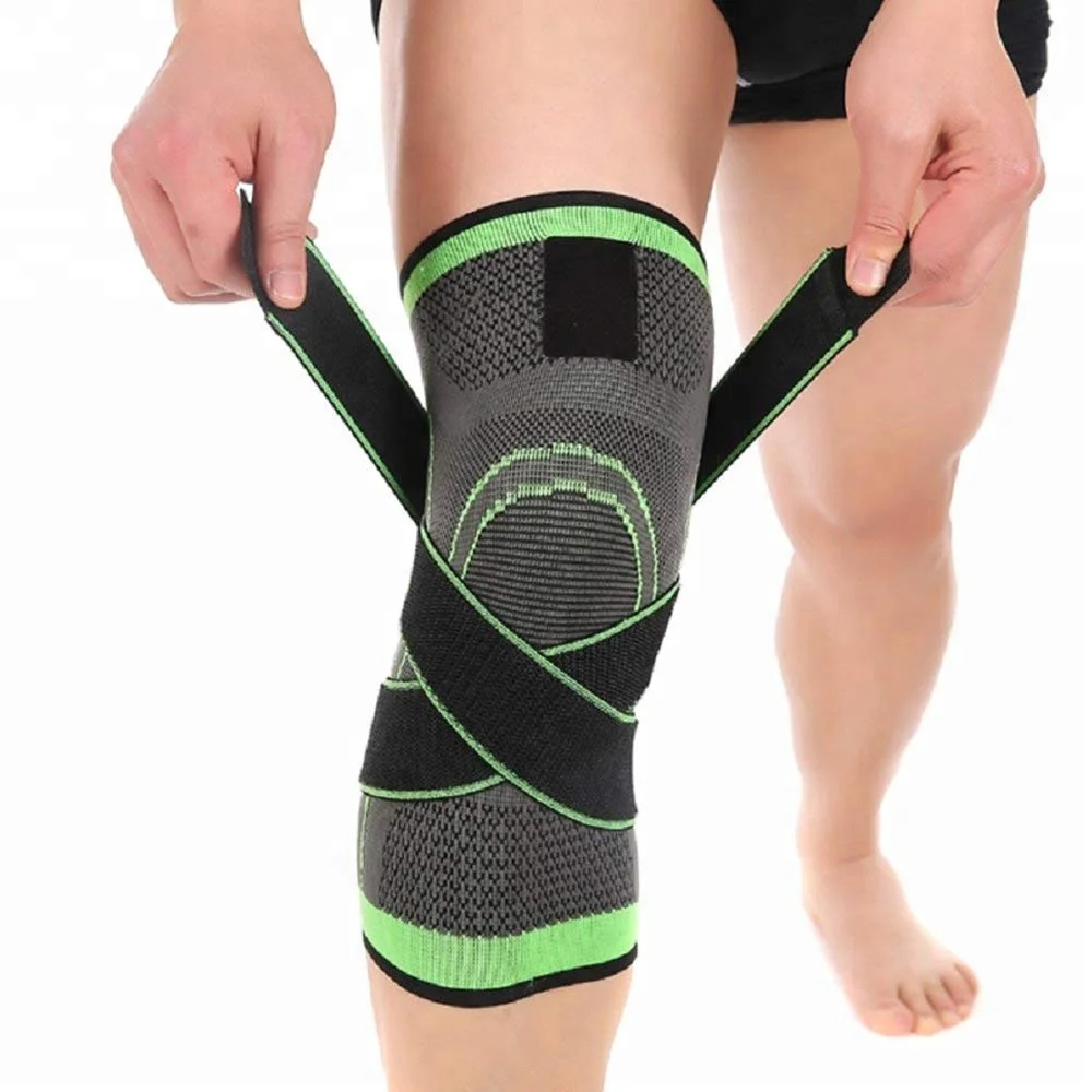 Elastic Ultra Flex Athletics Knitted Knee Compression Support Sleeve with Silicone Patella Ring Compression Knee Sleeve Brace
