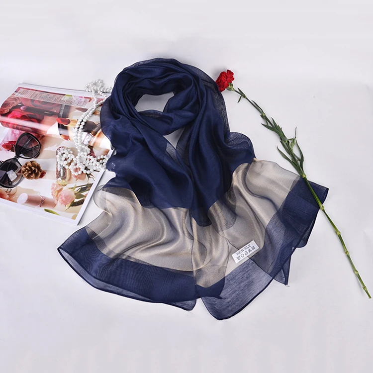 Различные цвета, дополнительный шелковый шарф из органзы, Женский хиджаб