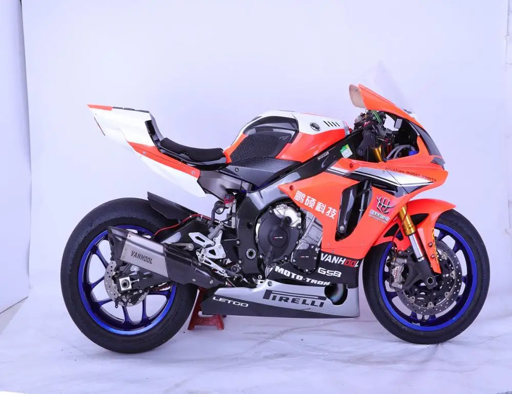 Титан углеродного волокна мотоцикл выхлопной трубы система для YZF-R1 2015 ~