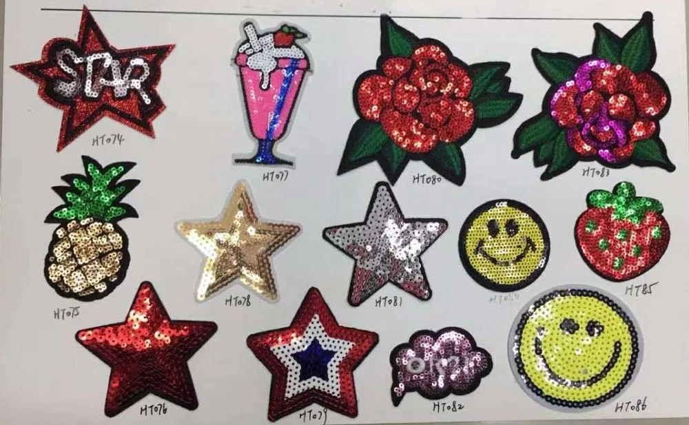 Hot Sale Iron On Stick On Sequin Patches
