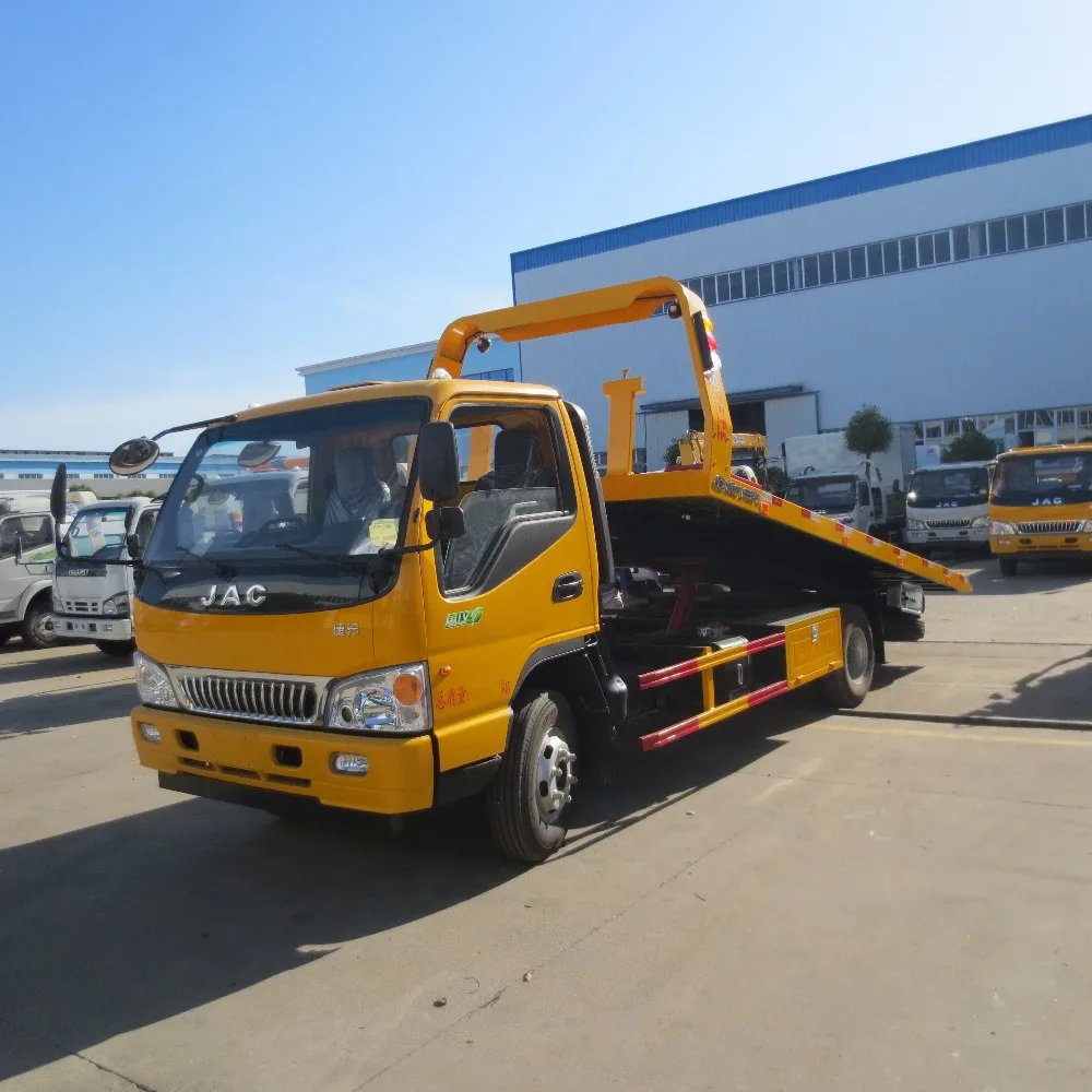 JAC 4X2 chassis light duty flatbed wrecker towing truck
