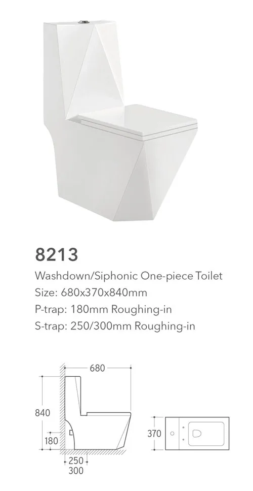 Foshan Meiyujia square white color bathroom one piece toilet bowl