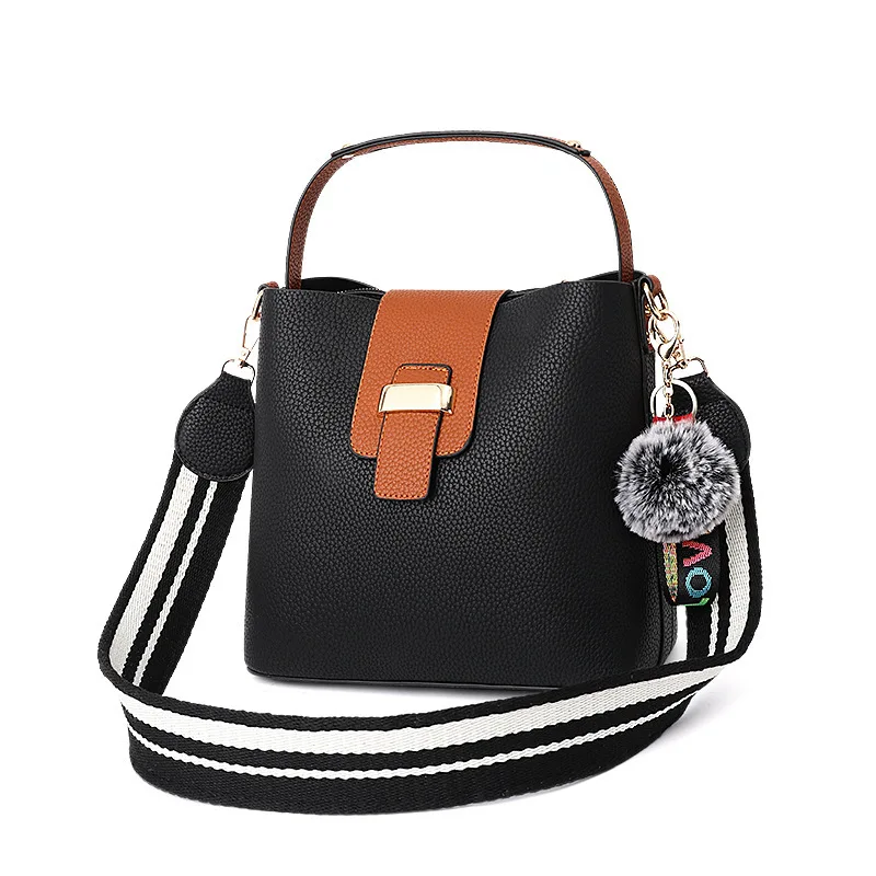 Fashion women leather tote bag shoulder messenger bucket bag