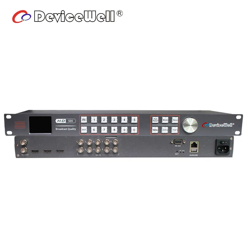 Многоэкранный сплиттер Devicewell MVP9110 1080p 10CH SDI с матричным переключателем 10X10 SDI