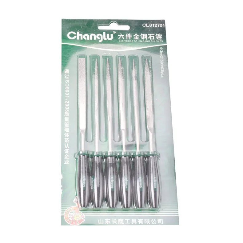
6pcs 5*180mm diamond file set 6 in 1 file shape: square/round/half round/triangle/flat/taper <span style=