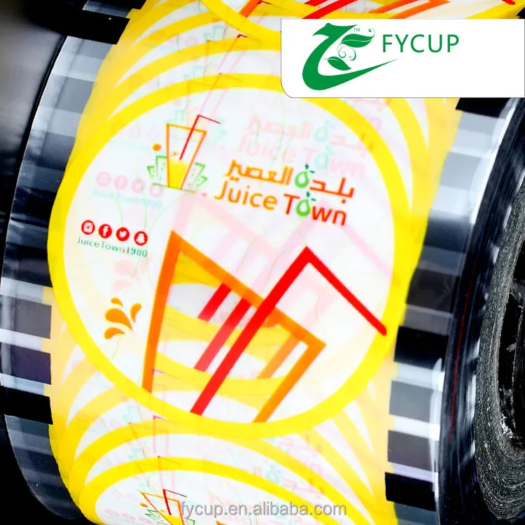 
Waterproof customized bubble tea cup sealing film,Packing Food printed cups sealing film 