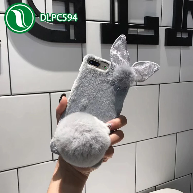 2017 new bowknot plush cell phone case the equip for manufacture of cover for mobile phone for iPhone 7