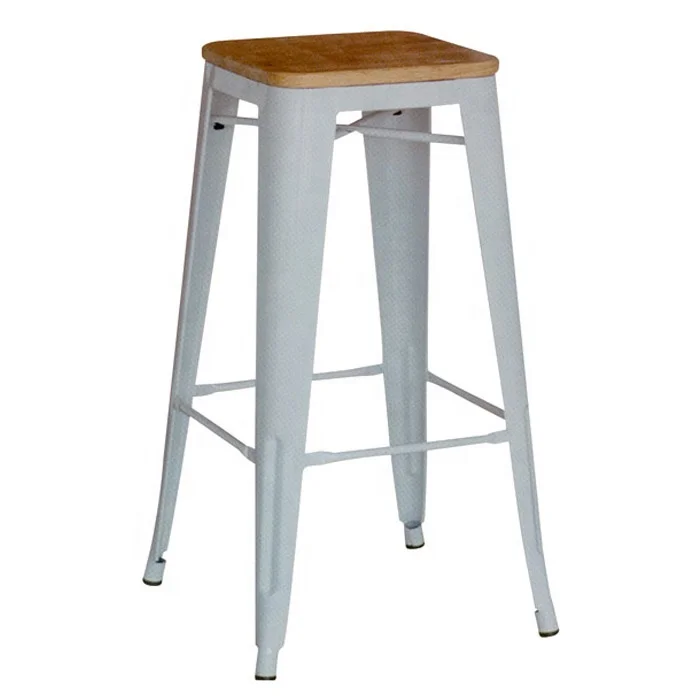 26 inch vintage kitchen industrial metal bar stool with foot rest JR-3A26W