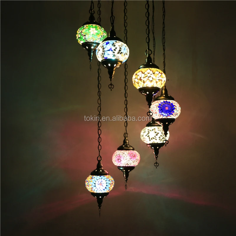 
handmade Mosaic Art single Turkish Lamps Chandelier CC7M01 