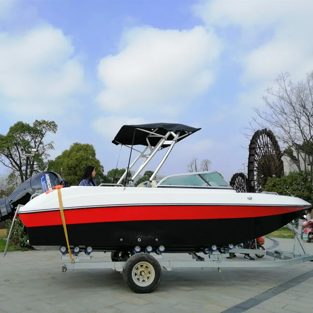 8 passengers small fiberglass speed boat with outboard engine for sale