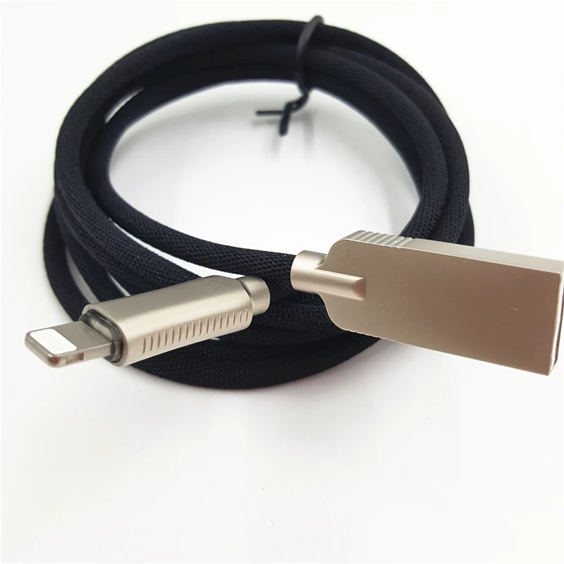Smart Auto Disconnect nylon braided USB Cable Intelligent Fast Charger Phone Cable for iOS 11 10 9 for iphone date cable