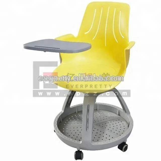 Modern University Student Plastic Training Tablet Chair with Wheels