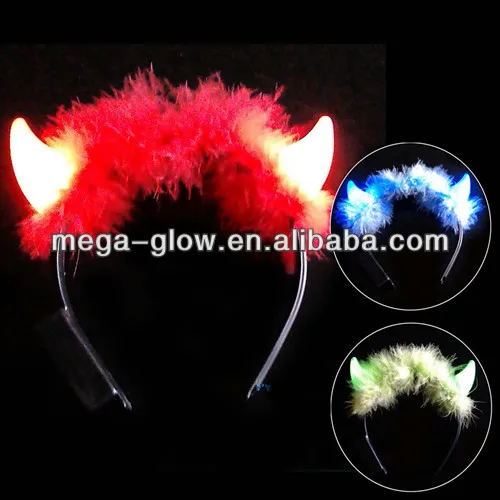 Flashing Led Devil Horn Headband For Party Decoration Led Small Horn Headwear