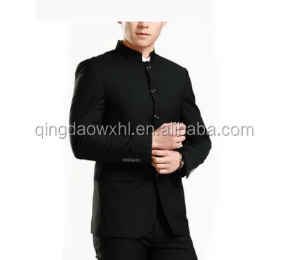 Облегающий костюм с воротником-стойкой, индивидуальный мужской блейзер в китайском стиле