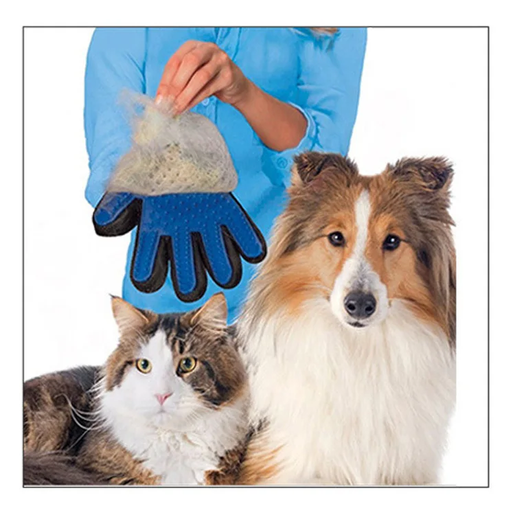 
Five Finger Pet Grooming Glove Silicone Massage Hair Remover Dogs Cat Cleaning Glove 