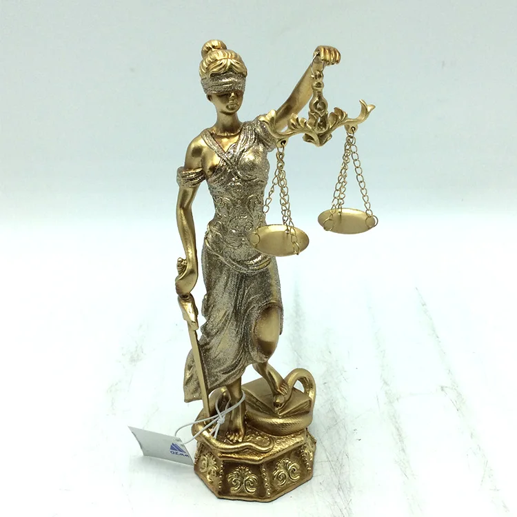 Resin lady figurine Greece Goddess of Justice resin statue with different size