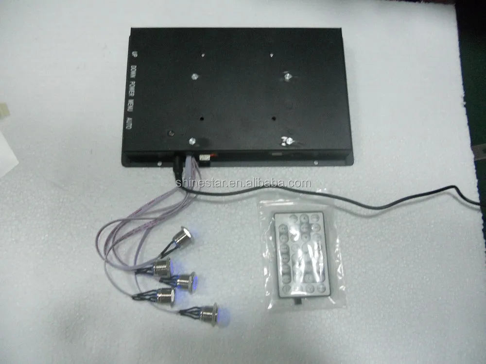 10 inch open frame LCD digital signage video player display with external buttons for advertising