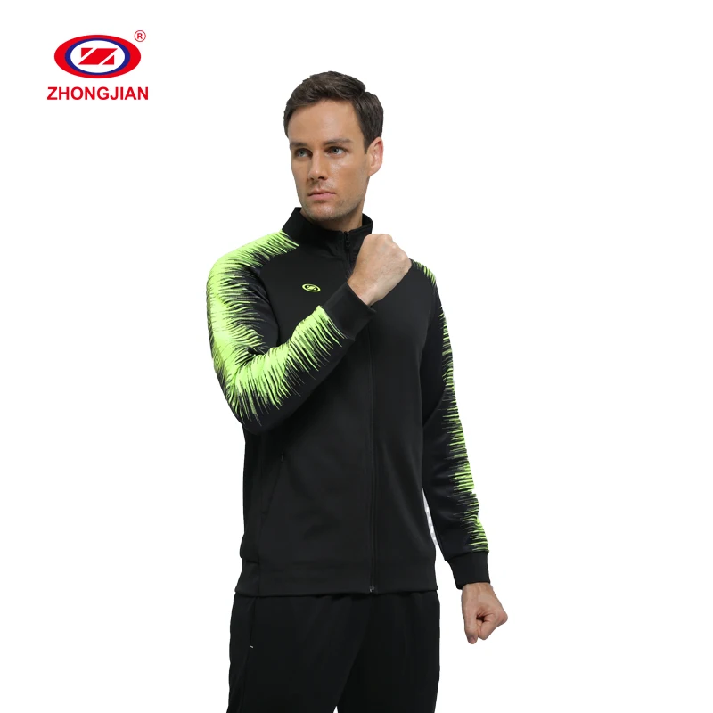 men football referee coat sublimation foot ball zipper pullover casual soccer jacket