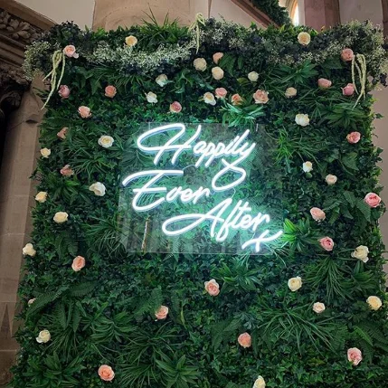 Wall mounted Happily Ever After LED neon acrylic wedding sign