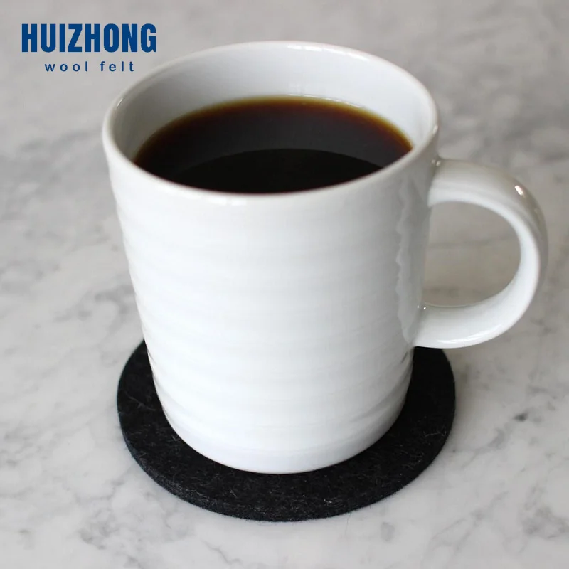 holiday kitchen decoration Customized Shape Logo Printed felt cup coaster 8pcs one set
