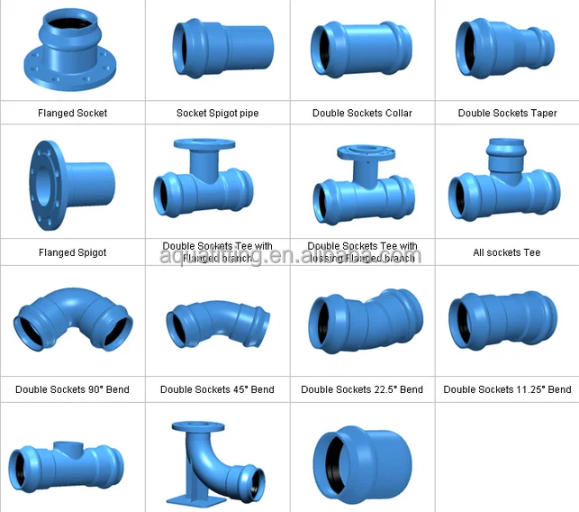 Ductile iron double  socket bend, TEE for pvc pipe