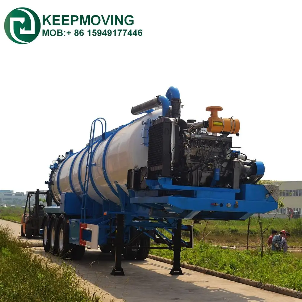 Three Axles Stainless Steel 22CBM  Vacuum Trailer