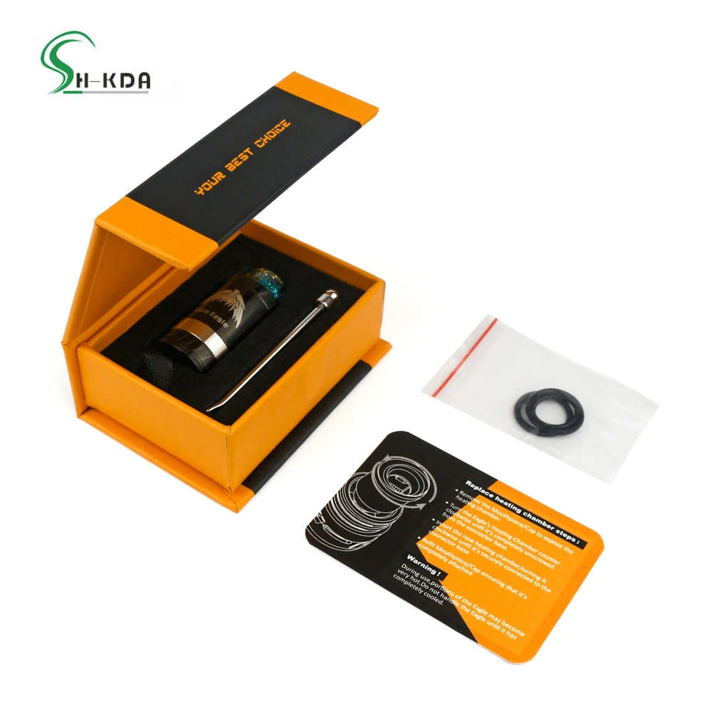 Оптовая продажа, атомайзер для воска eagle с температурным контролем и керамической катушкой из нержавеющей стали, 510 резьба, 9 в одной катушке, вапорайзер для воска dab