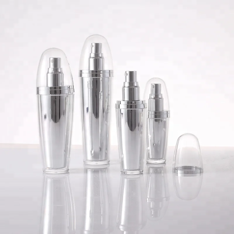 cosmetic  ball shape all black acrylic bottles 30ml 50ml 80ml 120ml  lotion plastic bottles cream jars